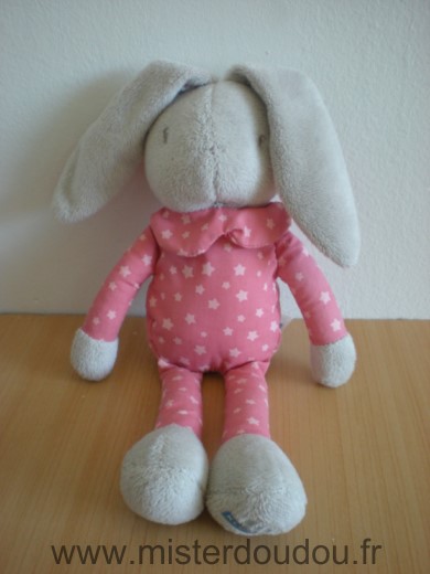 Klorane Lapin Rose gris etoiles - Très bon état