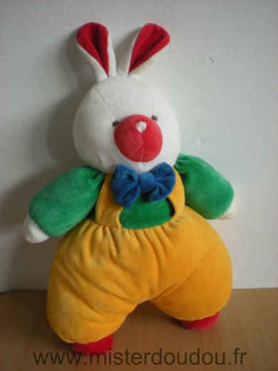 Luckson Lapin Blanc vert rouge salopette jaune - Très bon état