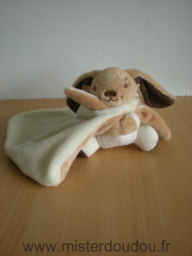 Mailou Lapin Lapin vichy beige cape ecru marron fleur - Très bon état