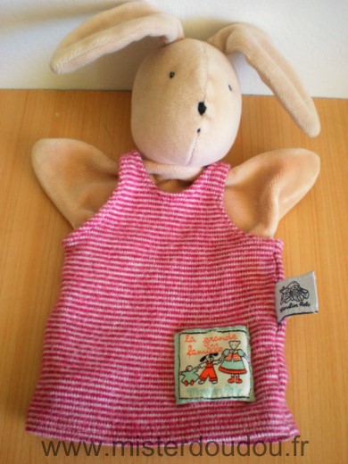 Moulin roty Lapin Beige rouge raye blanc - Très bon état