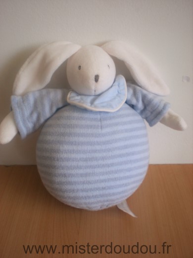 Moulin roty Lapin Bleu raye mauve - Très bon état