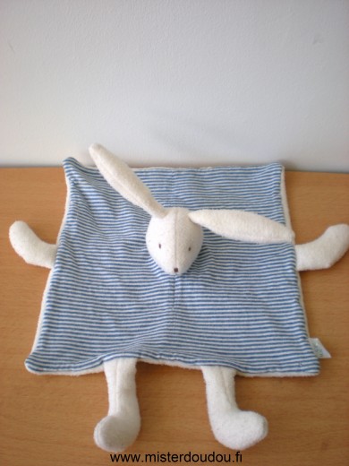 Moulin roty Lapin Lapin mrsa rayé bleu blanc dessus blanc dessous - Bon état