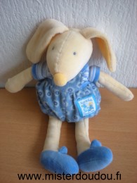 Moulin roty Lapin Lise et lulu , lulu bleu jaune - Très bon état