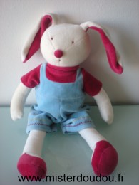 Moulin roty Lapin Linvosges salopette bleu pull rouge - mrsa les trois ours - Très bon état