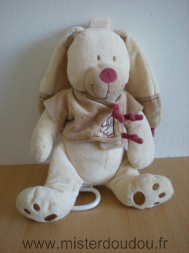 Nicotoy Lapin Beige gilet marron bordeau - Très bon état