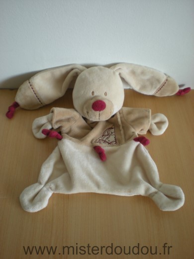 Nicotoy Lapin Beige marron bordeau - Très bon état