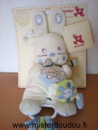 Nicotoy Lapin Blanc bleu vert my baby - Neuf