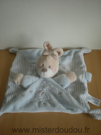 Nicotoy Lapin Bleu motif lapin etoiles - Très bon état