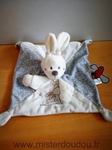 Nicotoy Lapin Gris blanc lapin etoiles - Très bon état