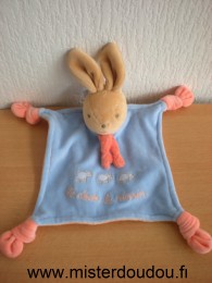 Nounours Lapin Bleu rose 3 moutons au dodo le ninnin - Très bon état