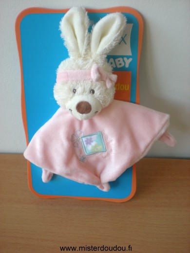 Tex Lapin Rose ave motifs fleurs - Neuf