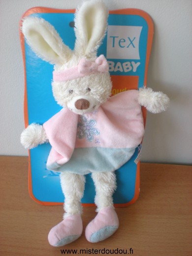 Tex Lapin Rose bleu motifs fleurs papillon - Neuf