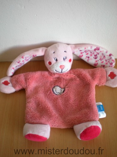 Tex Lapin Rose motifs fleurs oiseau - Très bon état