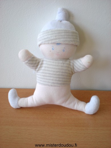 Corolle Lutin Rose blanc gris bonnet mauve - Très bon état