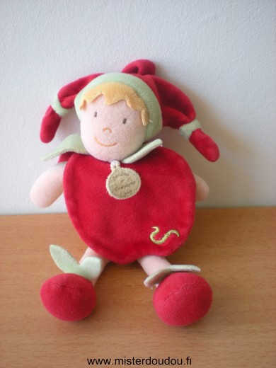 Doudou et compagnie Lutin Rouge jaune vert - Très bon état