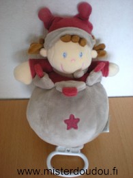 Kiabi baby Lutin Poupée bordeau gris - Très bon état