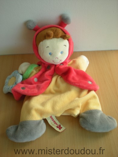 Nicotoy Lutin Jaune coccinelle rouge fleur bleue - Très bon état