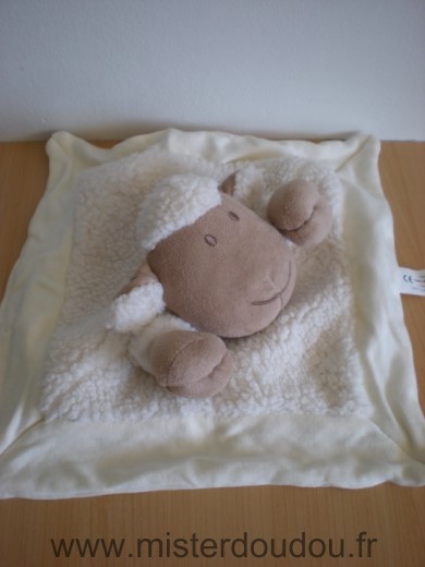 Nature et découvertes Mouton Ecru blanc et un carre en velour jaune dessous - Très bon état
