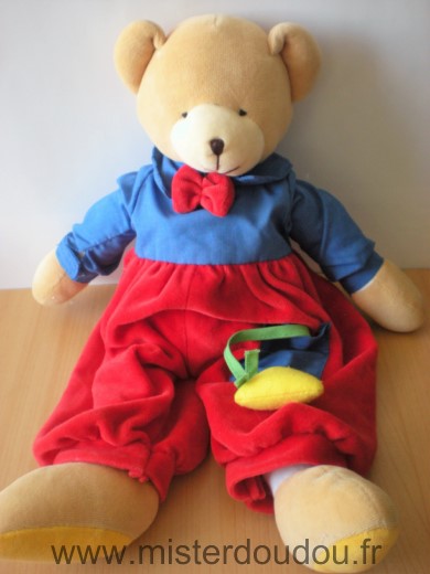Babico Ours Beige bleu rouge - Bon état