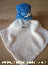 Baby nat Ours Bleu mouchoir écru - Très bon état