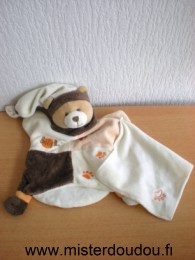 Baby nat Ours Ecru marron beige mouchoir ecru - Très bon état