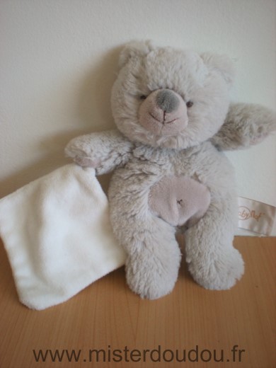 Baby nat Ours Gris mouchoir blanc - Très bon état
