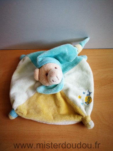 Baby nat Ours Jaune blanc bleu bonnet bleu - Très bon état