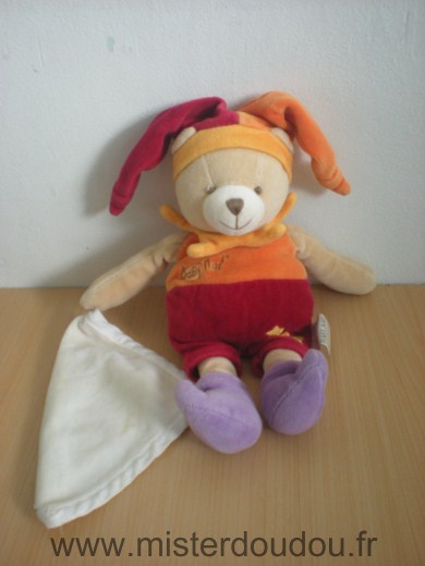 Baby nat Ours Orange rouge mouchoir - Très bon état