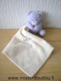 Baby nat Ours Ours mauve mouchoir ecru - Très bon état