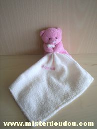 Baby nat Ours Rose mouchoir ecru - Très bon état