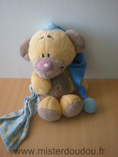 Diddl Ours Pimboli avec bonnet bleu mouchoir bleu - Très bon état