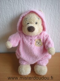 Disney Ours Beige habit rose tête de winnie brodée - Très bon état