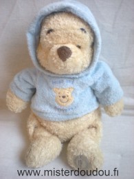 Disney Ours Beige pull bleu à capuche - Très bon état
