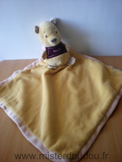 Disney Ours Winnie jaune bord rose - Très bon état