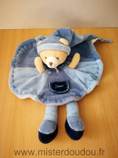 Doudou et compagnie Ours Filou bleu - Bon état