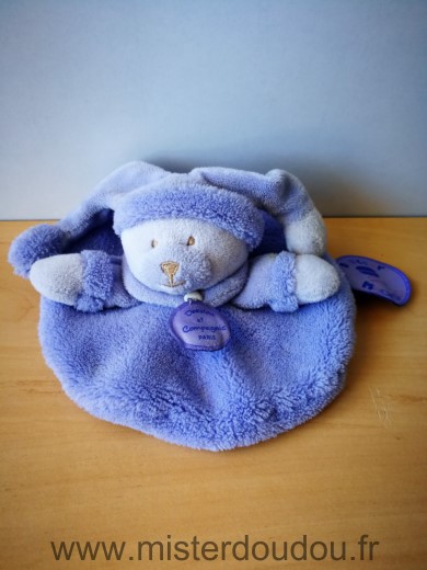 Doudou et compagnie Ours Macaron lavande bleu - Très bon état