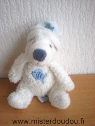Gipsy Ours Blanc bonnet bleu poisson bleu - Très bon état