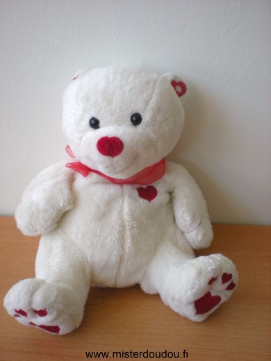 Gipsy Ours Blanc coeurs rouges - Très bon état