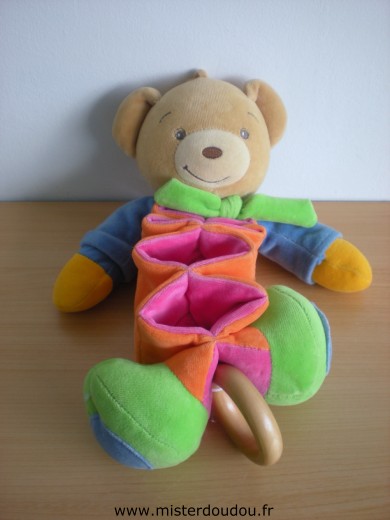 Kaloo Ours Bleu vert rose orange - Très bon état