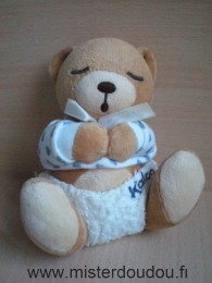 Kaloo Ours Marron pull blanc coeurs bleus couche blanche - Etat moyen