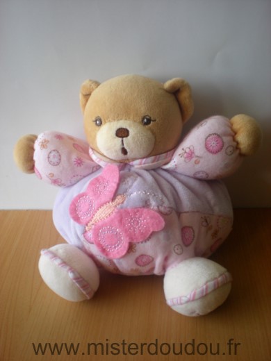 Kaloo Ours Rose mauve papillon rose - Bon état