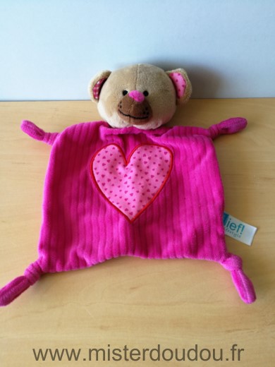 Lief Ours Beige rose fushia coeur - Très bon état