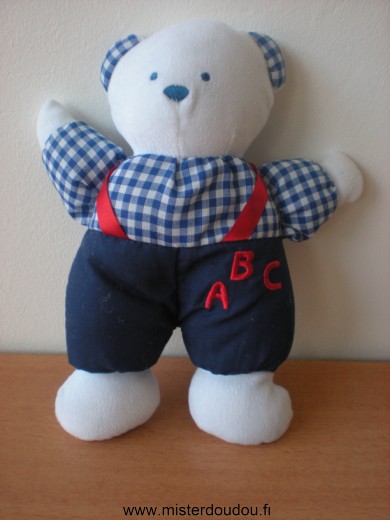 Marque Inconnue Ours Bleu blanc abc rouges - Très bon état