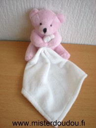 Marque Inconnue Ours Rose mouchoir blanc - Très bon état
