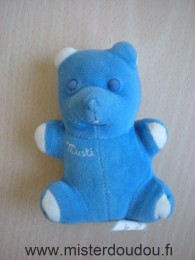 Mustela Ours Bleu blanc en velours - Etat moyen