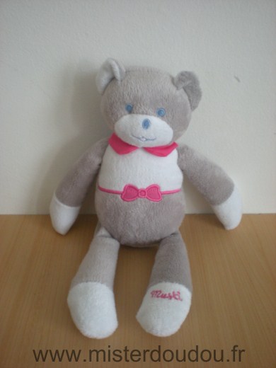Mustela Ours Musti gris blanc rose - Très bon état
