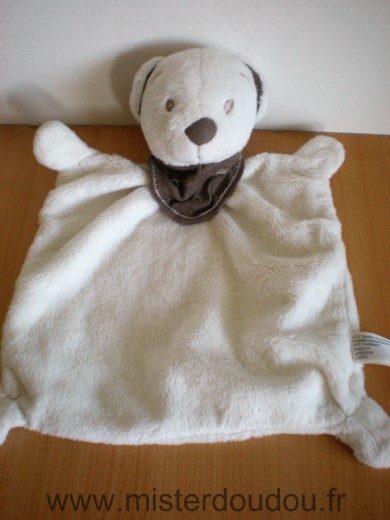 Nicotoy Ours Blanc foulard marron simba kiabi - Très bon état
