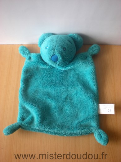 Nicotoy Ours Bleu turquoise nez bleu - Très bon état