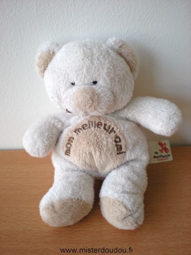 Nicotoy Ours Ecru beige brodé mon meilleur ami - Très bon état