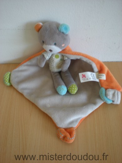 Nicotoy Ours Gris bleu vert cape orange - Très bon état